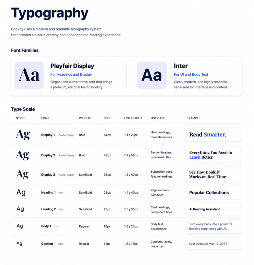 bookify typography f